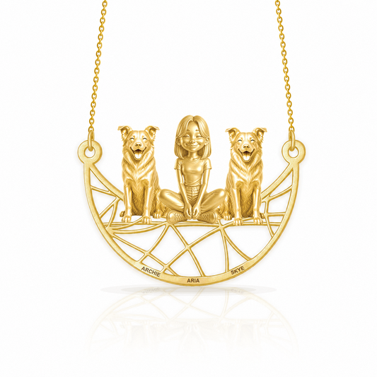 Soulyshine Border Collie - smooth coat personalized companion necklace