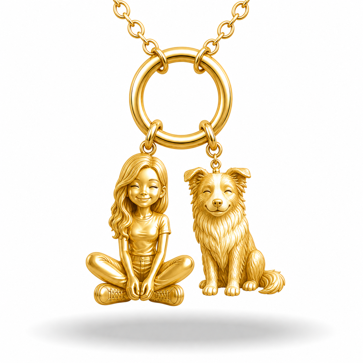 Border Collie rough coat - 18K Gold Vermeil - 1st