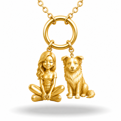 Border Collie rough coat - 18K Gold Vermeil - 1st