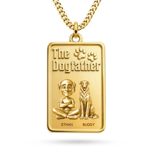 The Dogfather Borzoi Personalized Necklace