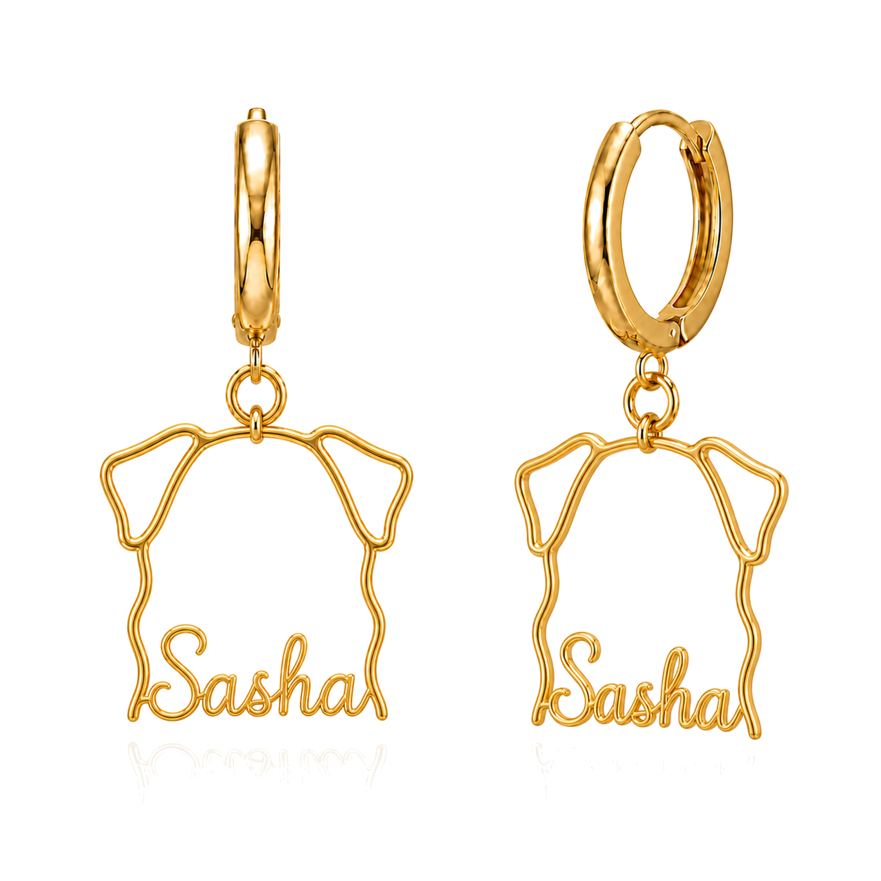 Borzoi Sasha personalized pet face earrings
