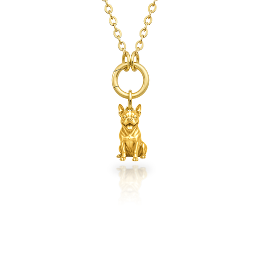 Soulyshine Boston Terrier Purest Bond Dog Companion Charm Necklace - 18K Gold Vermeil front