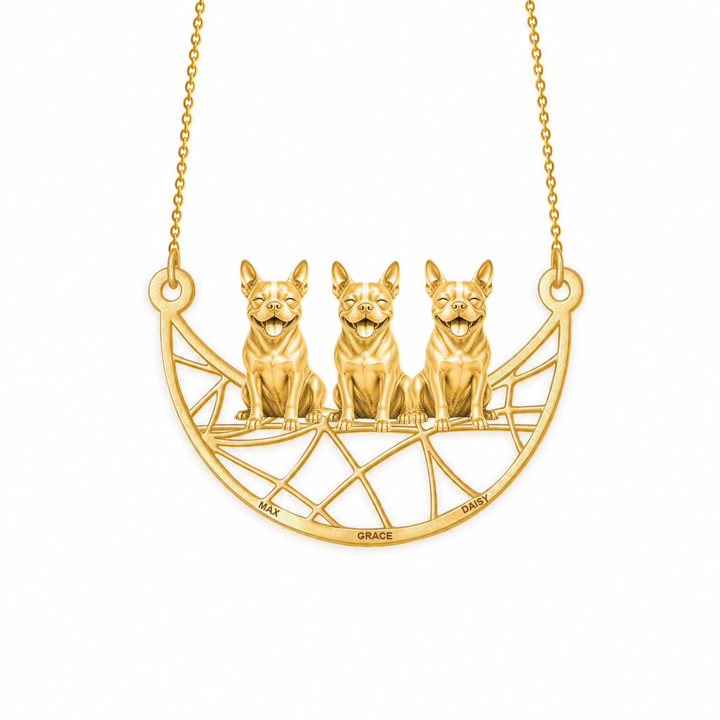 Soulyshine Boston Terrier Eternal Paw personalized pets necklace