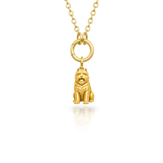 Soulyshine Bouvier des Flandres Purest Bond Dog Companion Charm Necklace - 18K Gold Vermeil front