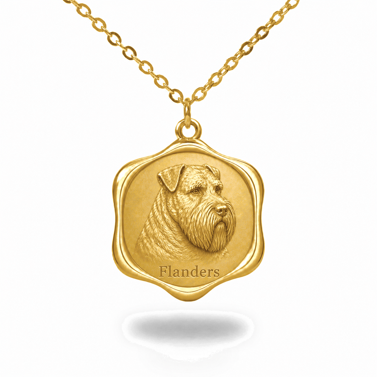 Soulyshine Bouvier des Flandres Precious Paw personalized pet photo necklace - 18K Gold Vermeil front