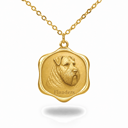 Soulyshine Bouvier des Flandres Precious Paw personalized pet photo necklace - 18K Gold Vermeil front