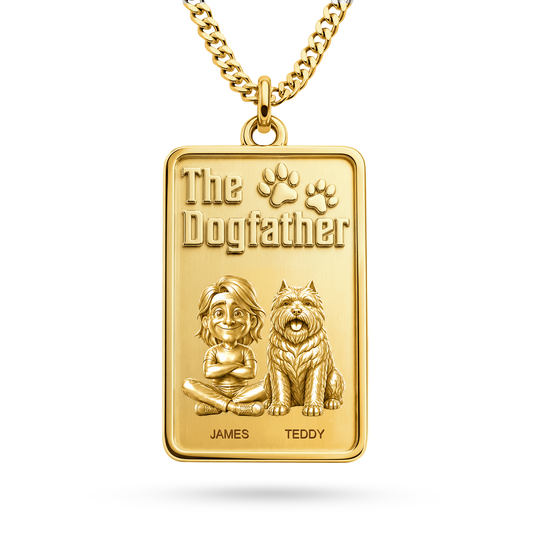 The Dogfather Bouvier des Flandres Personalized Necklace