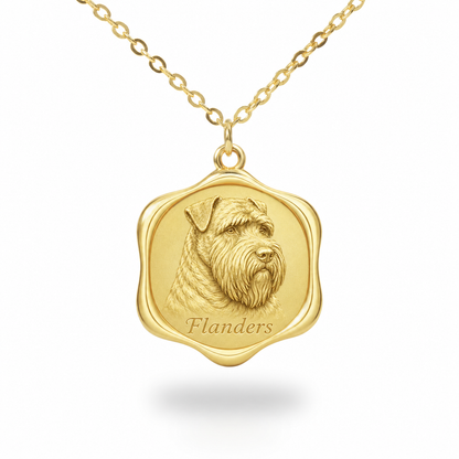 Soulyshine Bouvier des Flandres Precious Paw personalized pet photo necklace - 18K Gold Vermeil front