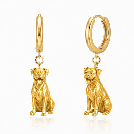 Boxer personalized companion handcrafted huggie earrings