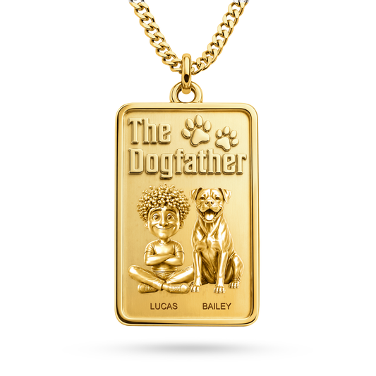 The Dogfather Boxer Personalized Necklace