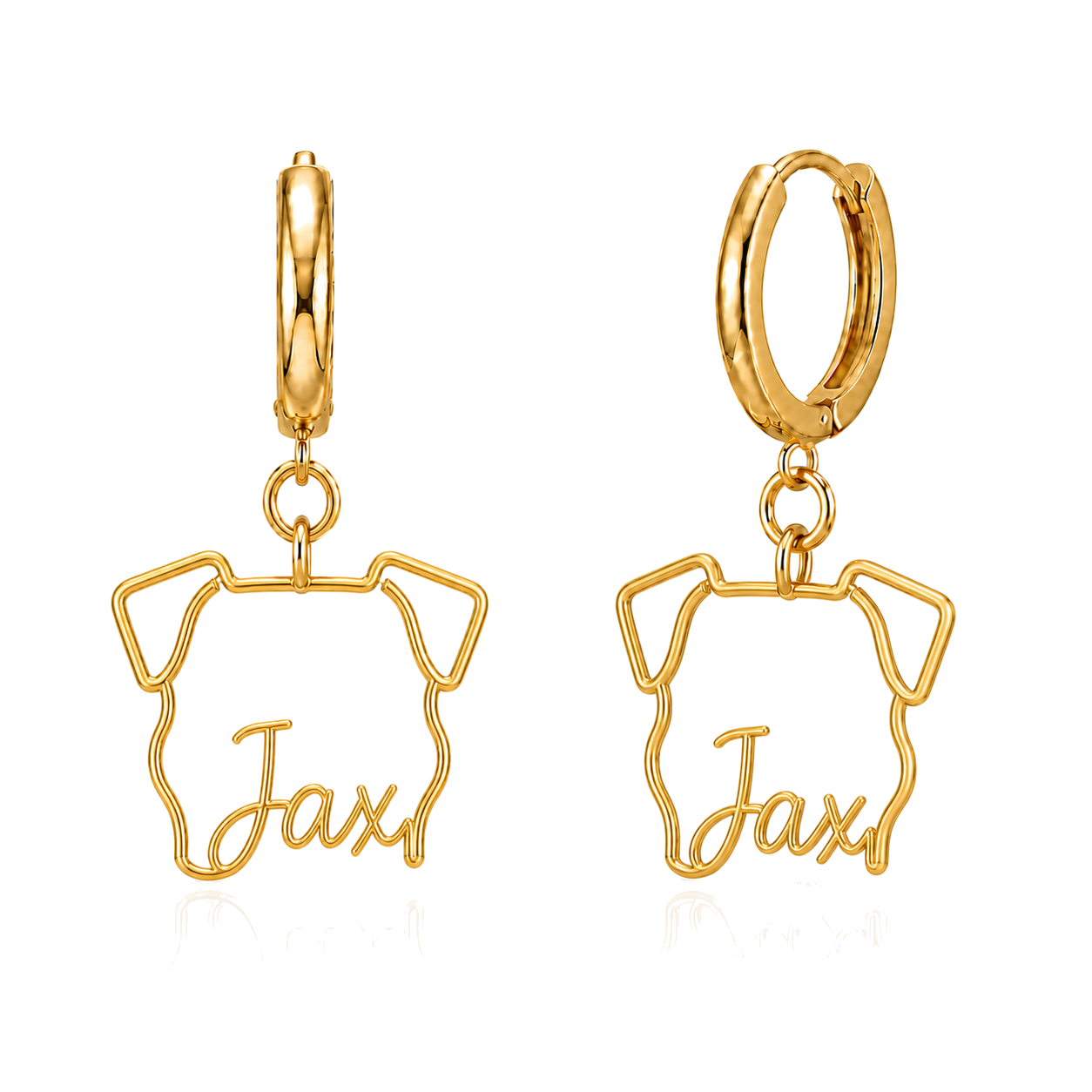 Boxer Jax personalized pet face earrings