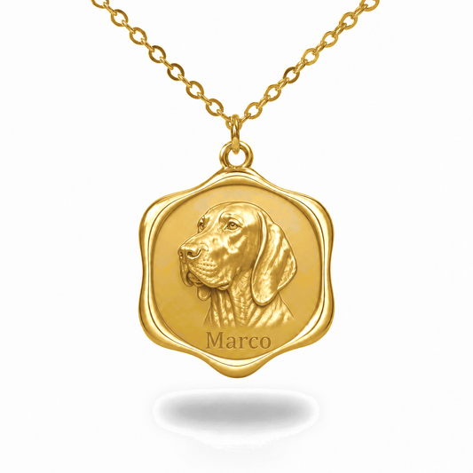 Soulyshine Bracco Italiano Precious Paw personalized pet photo necklace - 18K Gold Vermeil front