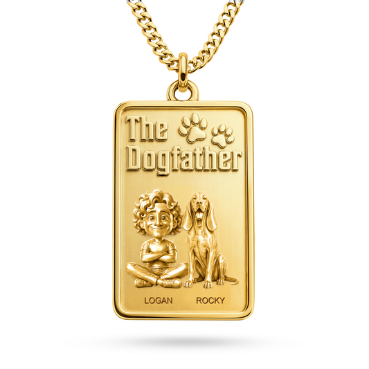 The Dogfather Bracco Italiano Personalized Necklace