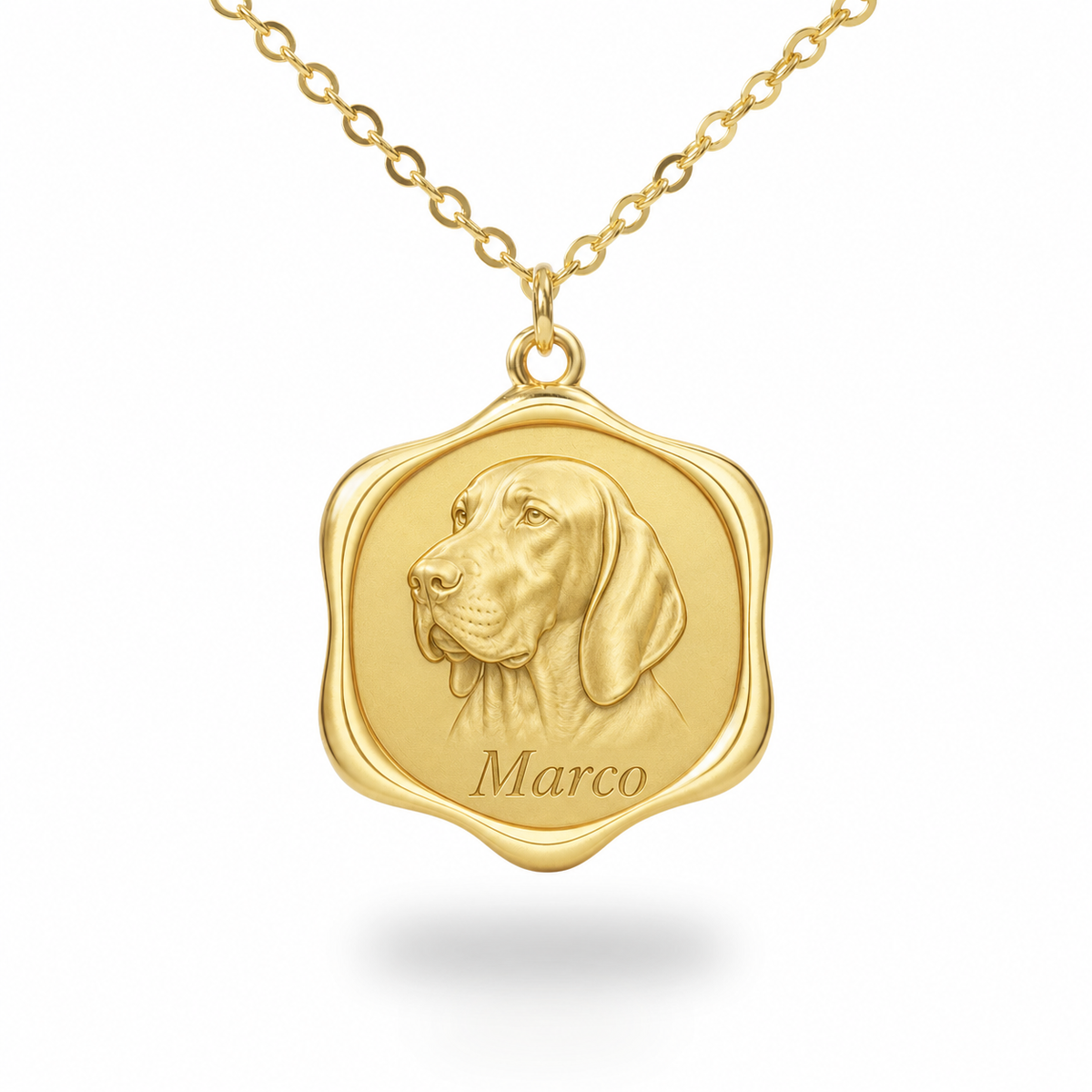 Soulyshine Bracco Italiano Precious Paw personalized pet photo necklace - 18K Gold Vermeil front