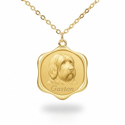 Soulyshine Briard Precious Paw personalized pet photo necklace - 18K Gold Vermeil front