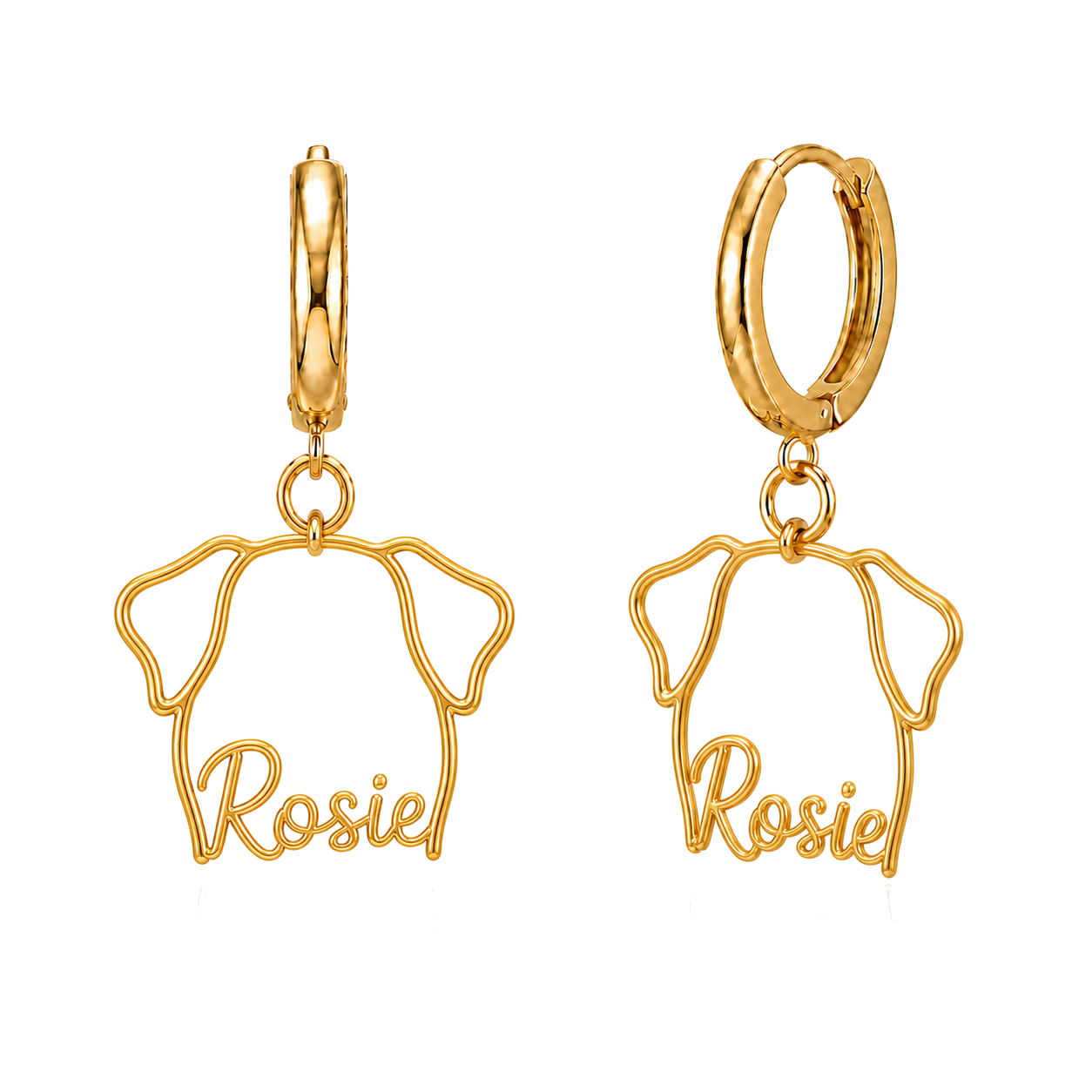 Brittany Rosie personalized pet face earrings
