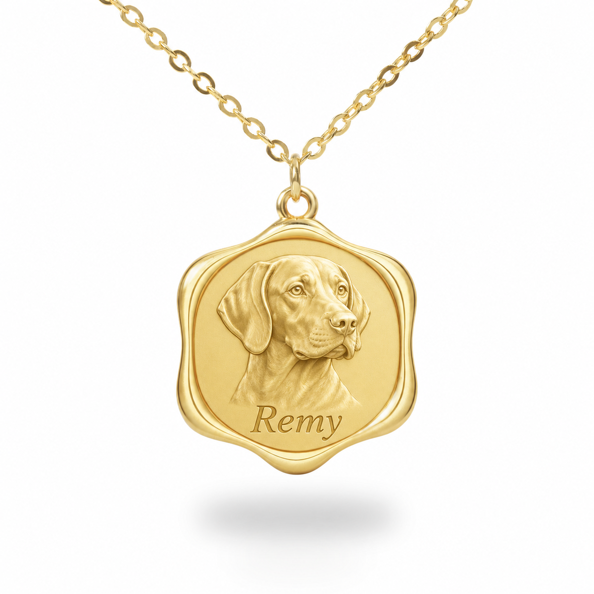Soulyshine Brittany Precious Paw personalized pet photo necklace - 18K Gold Vermeil front