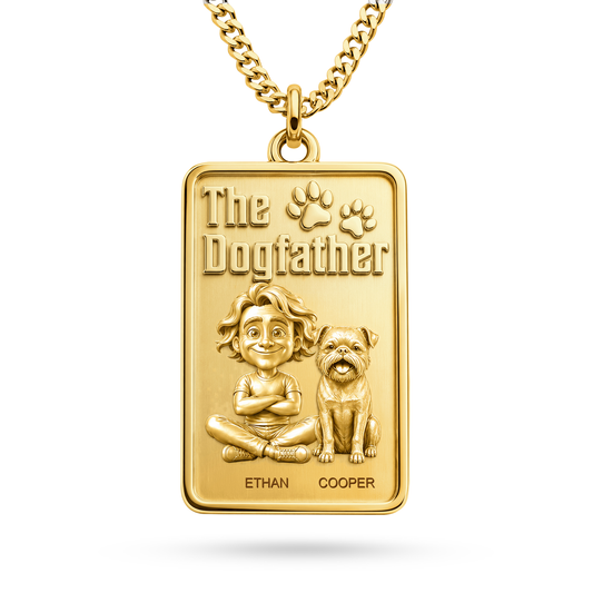 The Dogfather Brussels Griffon smooth coat Personalized Necklace