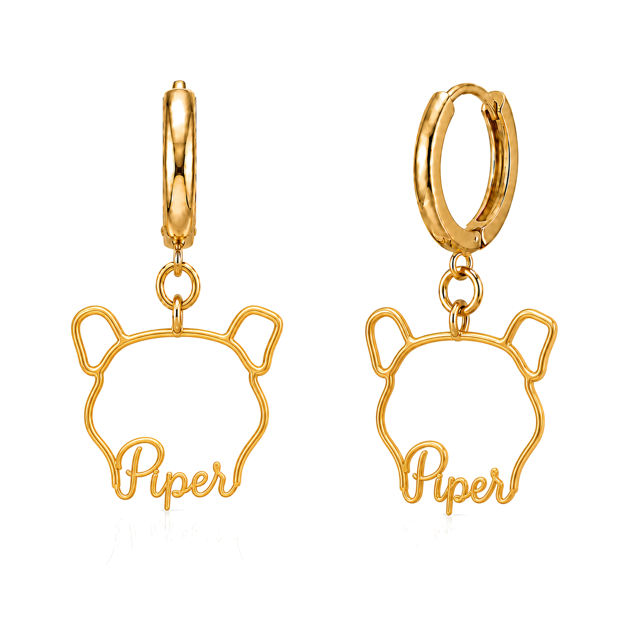 Brussels Griffon smooth coat Piper personalized pet face earrings