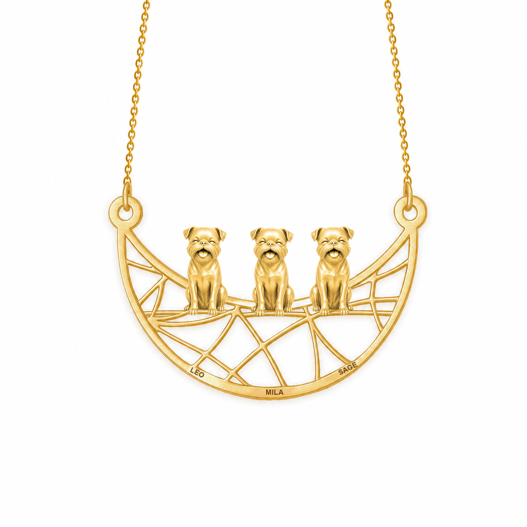Soulyshine Brussels Griffon - smooth coat Eternal Paw personalized pets necklace