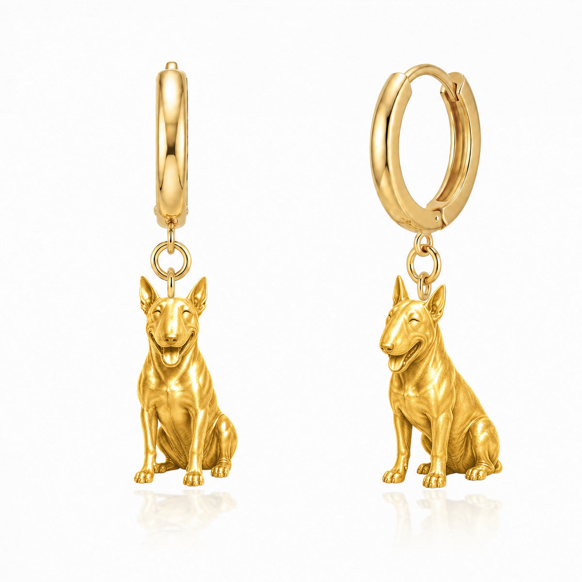 Bull Terrier personalized companion handcrafted huggie earrings
