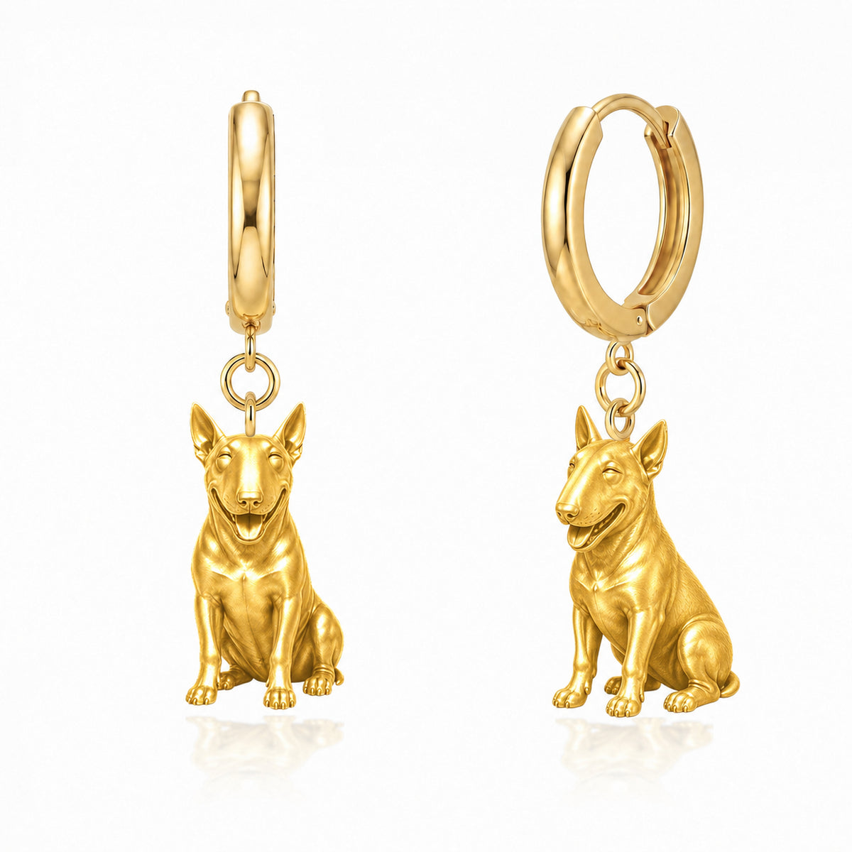 Bull Terrier Miniature personalized companion handcrafted huggie earrings