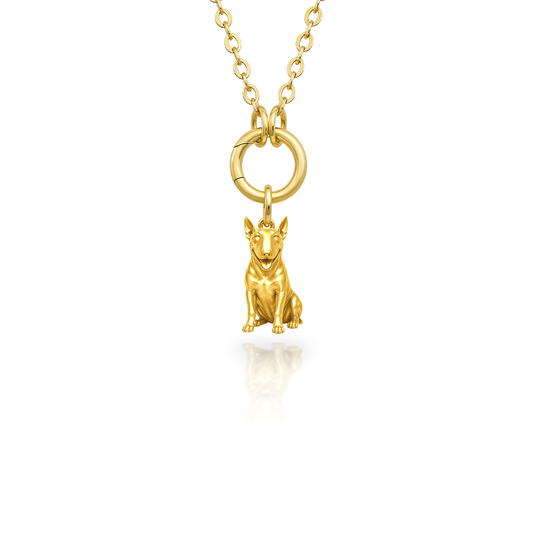 Soulyshine Bull Terrier Miniature Purest Bond Dog Companion Charm Necklace - 18K Gold Vermeil front