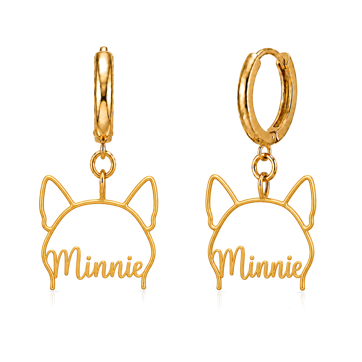 Bull Terrier Miniature Minnie personalized pet face earrings