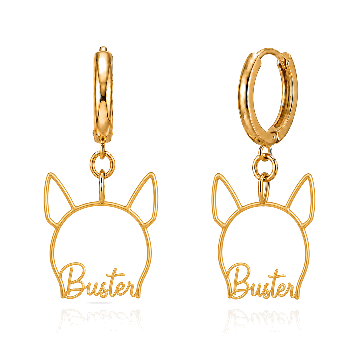 Bull Terrier Buster personalized pet face earrings