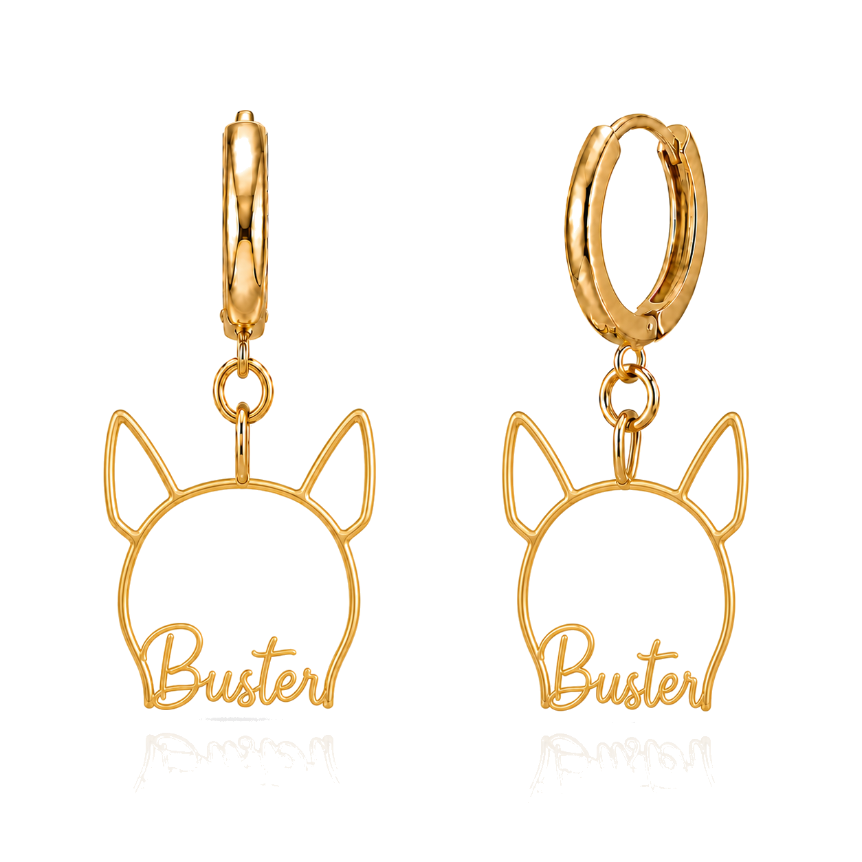 Bull Terrier Buster personalized pet face earrings