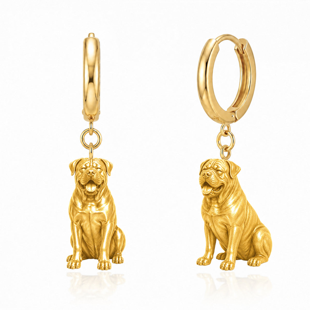 Bullmastiff personalized companion handcrafted huggie earrings