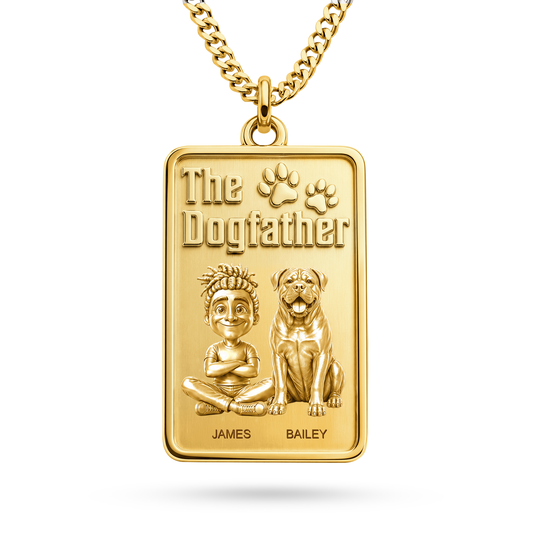 The Dogfather Bullmastiff Personalized Necklace