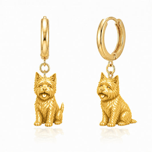 Cairn Terrier personalized companion handcrafted huggie earrings
