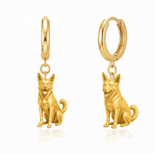 Canaan Dog personalized companion handcrafted huggie earrings
