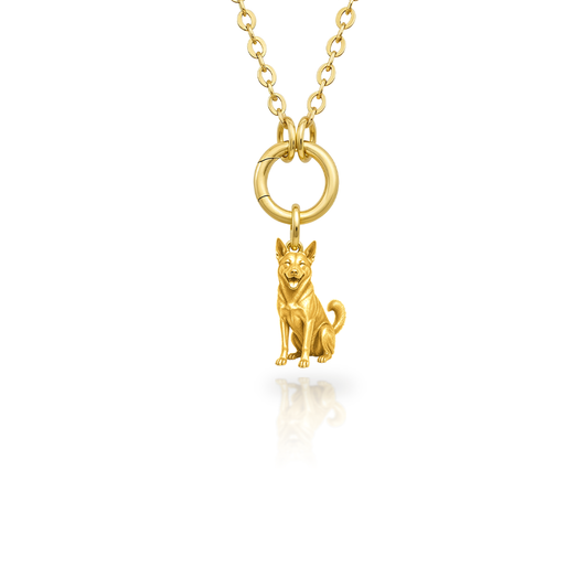 Soulyshine Canaan Dog Purest Bond Dog Companion Charm Necklace - 18K Gold Vermeil front