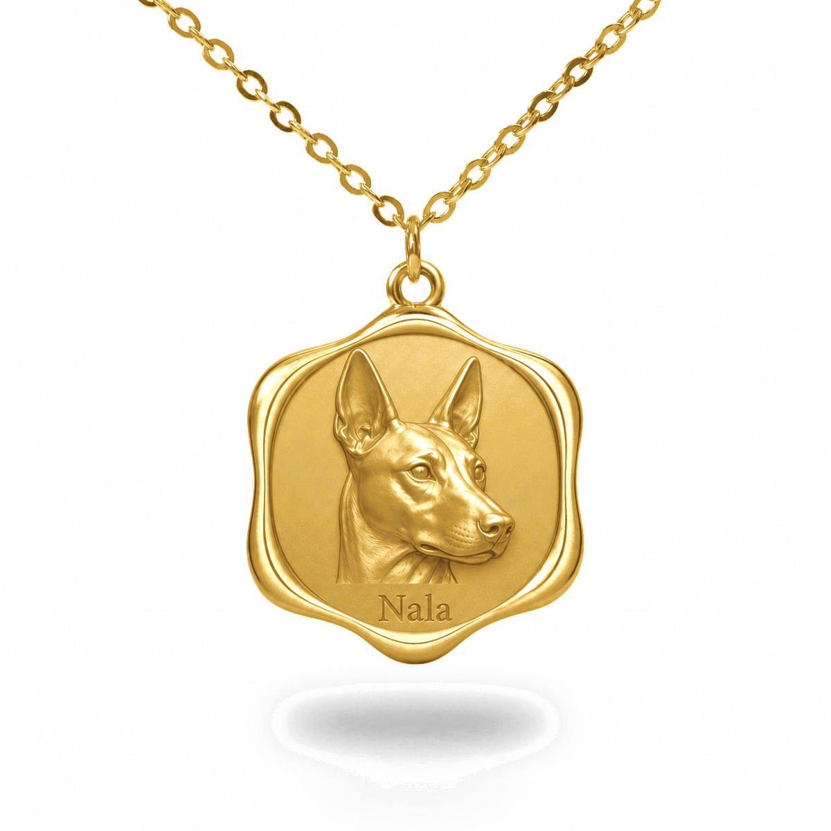 Soulyshine Canaan Dog Precious Paw personalized pet photo necklace - 18K Gold Vermeil front