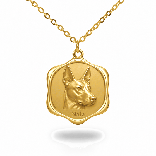 Soulyshine Canaan Dog Precious Paw personalized pet photo necklace - 18K Gold Vermeil front