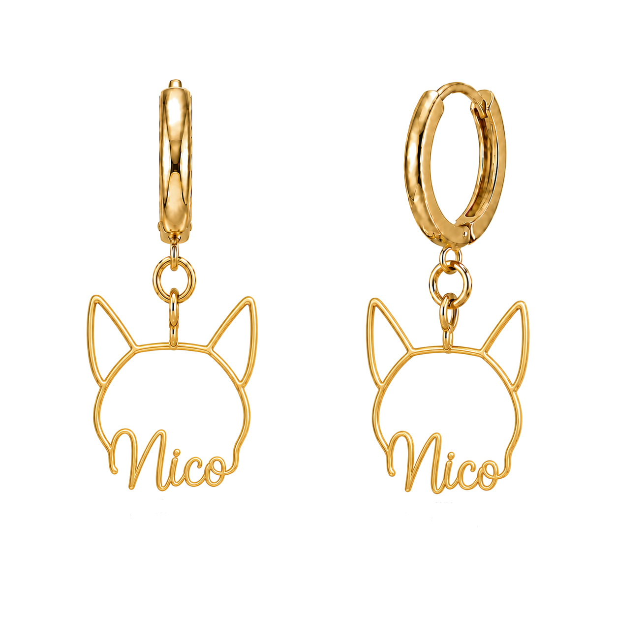 Canaan Dog Nico personalized pet face earrings