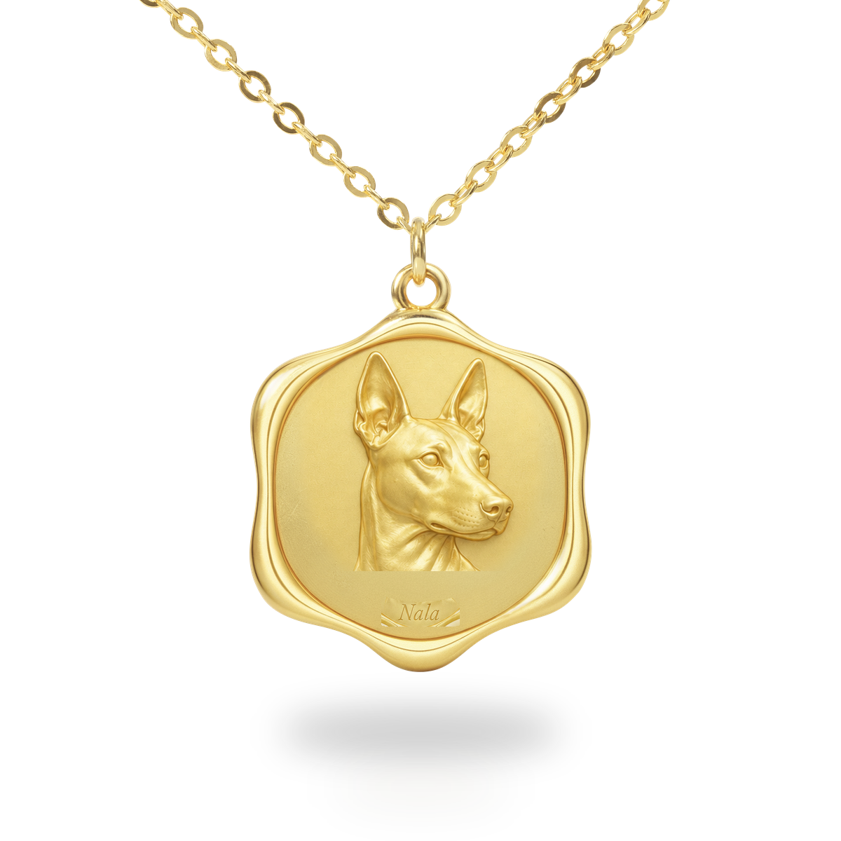 Soulyshine Canaan Dog Precious Paw personalized pet photo necklace - 18K Gold Vermeil front