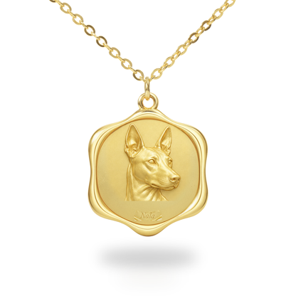 Soulyshine Canaan Dog Precious Paw personalized pet photo necklace - 18K Gold Vermeil front