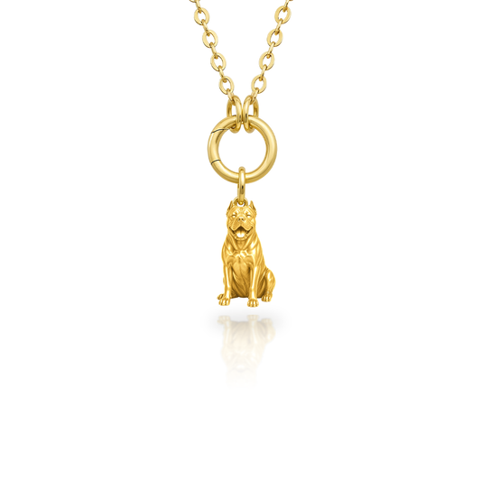 Soulyshine Cane Corso Purest Bond Dog Companion Charm Necklace - 18K Gold Vermeil front