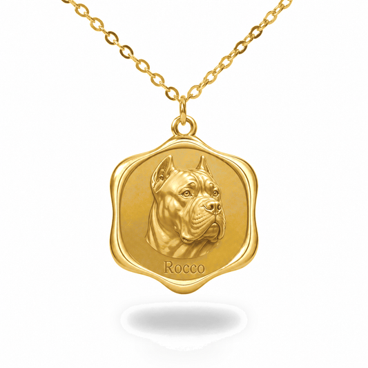 Soulyshine Cane Corso Precious Paw personalized pet photo necklace - 18K Gold Vermeil front