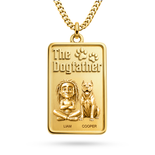 The Dogfather Cane Corso Personalized Necklace