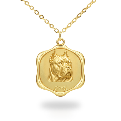 Soulyshine Cane Corso Precious Paw personalized pet photo necklace - 18K Gold Vermeil front