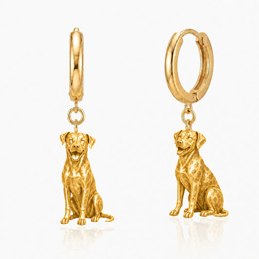 Catahoula Leopard Dog personalized companion handcrafted huggie earrings