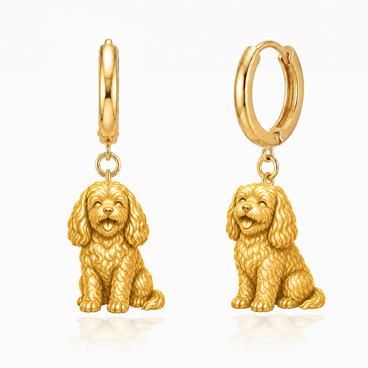 Cavachon personalized companion handcrafted huggie earrings