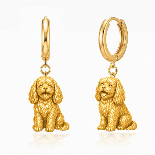Cavachon personalized companion handcrafted huggie earrings
