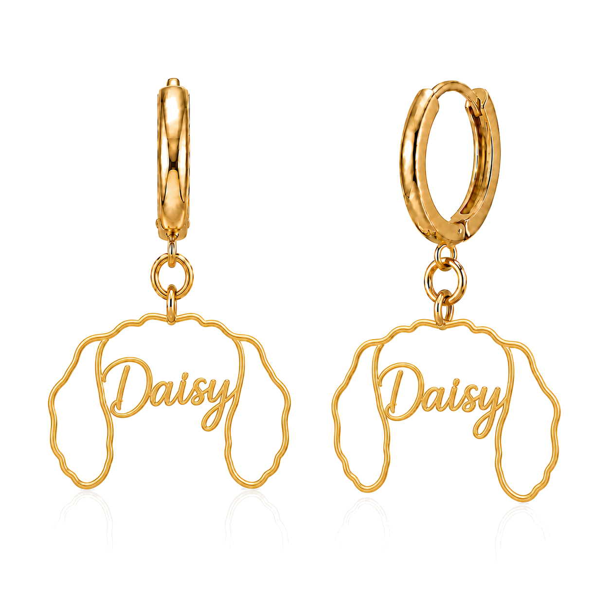 Cavachon Daisy personalized pet face earrings