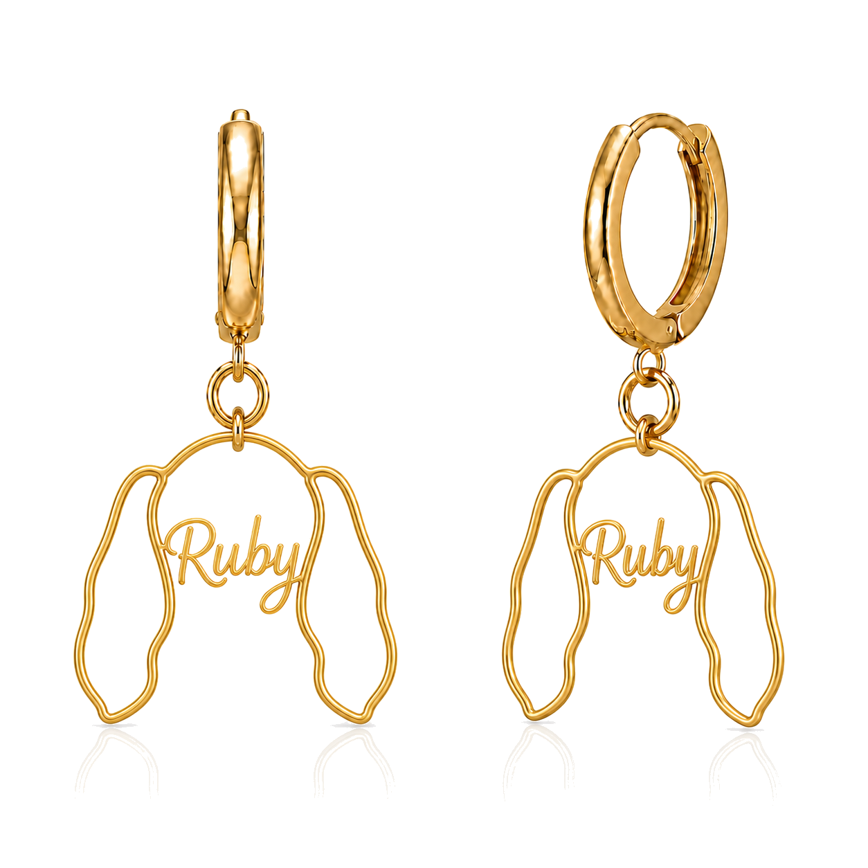 Cavalier King Charles Spaniel Ruby personalized pet face earrings