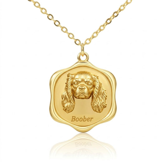 Soulyshine Cavalier Precious Paw - Upload Pet Portrait Photo Necklace